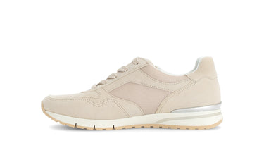 Baskets beiges en cuir velours