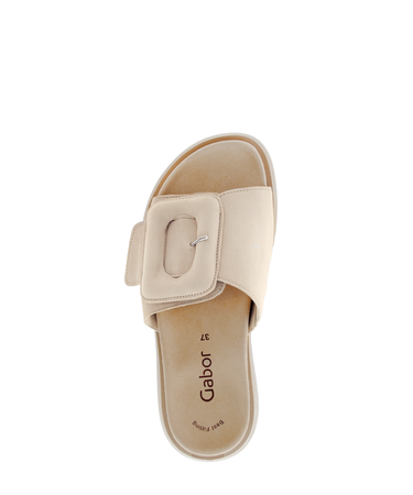 Mules beiges en cuir