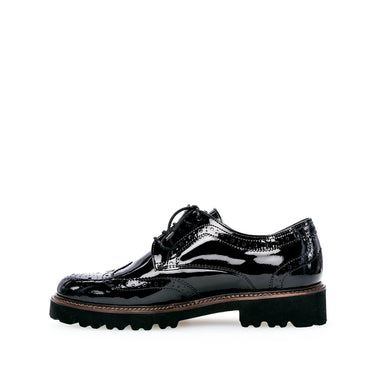 Derbies noires en cuir vernis