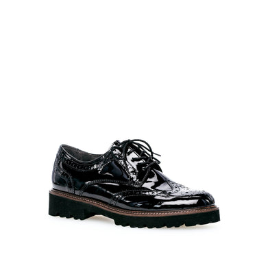Derbies noires en cuir vernis