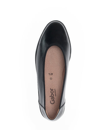 Ballerines noires en cuir lisse