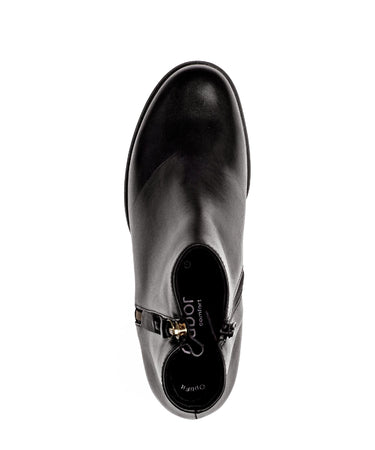 Bottines noires en cuir lisse