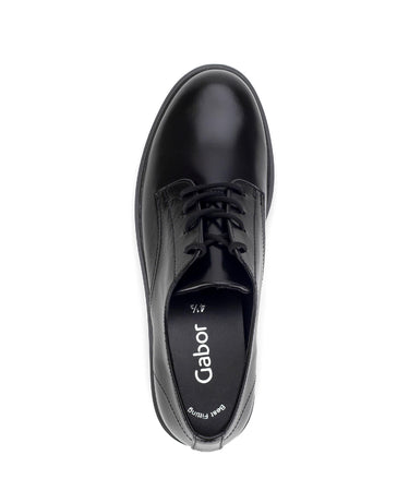 Derbies noires en cuir lisse