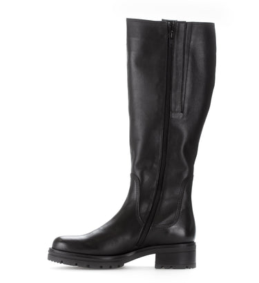 Bottes noires en cuir lisse