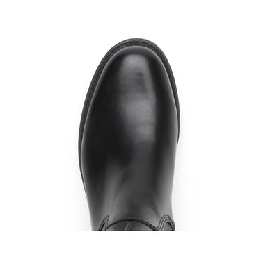 Bottes noires en cuir lisse