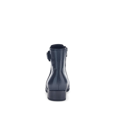 Bottines bleues en cuir lisse