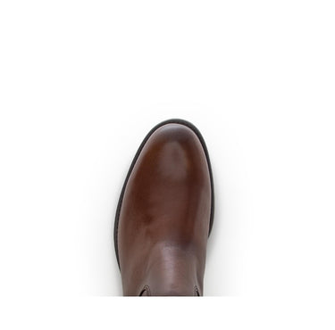 Bottes marron en cuir lisse