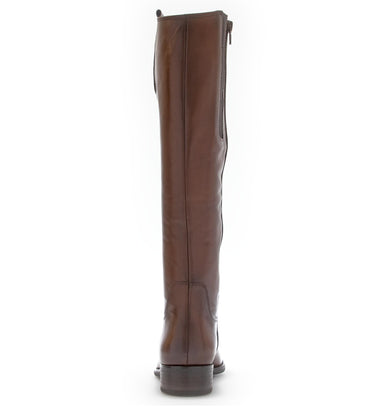 Bottes marron en cuir lisse