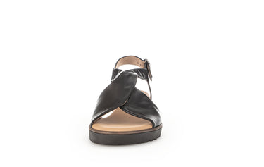 Sandales noires en cuir