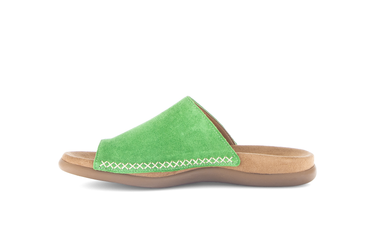 Mules vertes en nubuck