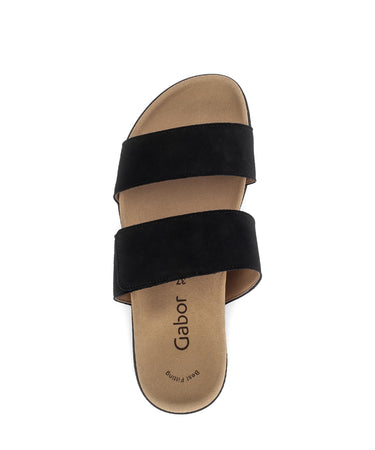 Mules noires en nubuck