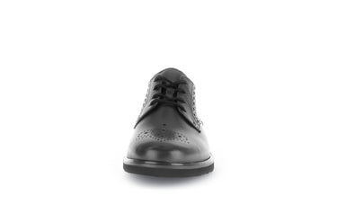 Derbies noires en cuir lisse