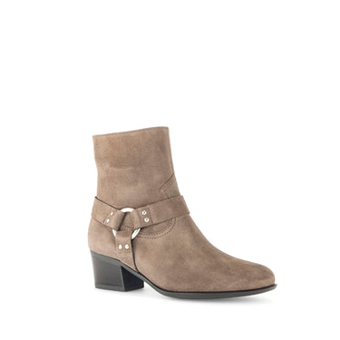 Bottines taupe en cuir velours