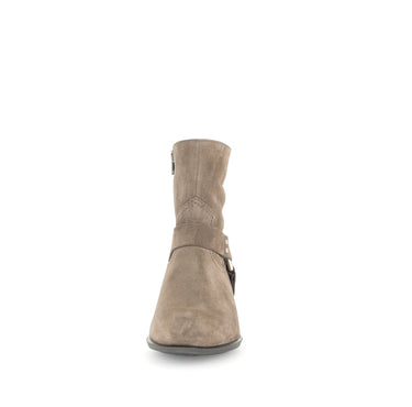 Bottines taupe en cuir velours