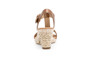 Sandales marron en cuir lisse