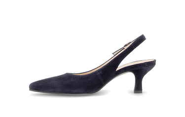 Escarpins brides arrière bleus en velours