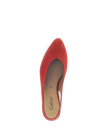 Escarpins à bride arrière rouges en Nubuck
