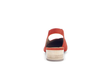 Escarpins à bride arrière rouges en Nubuck