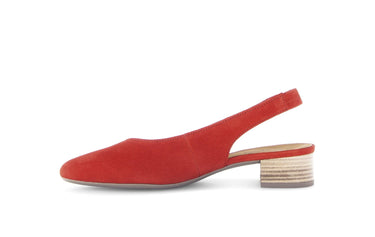 Escarpins à bride arrière rouges en Nubuck