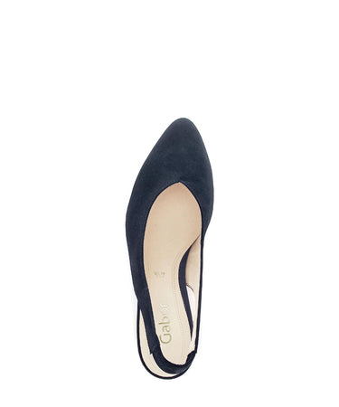 Escarpins à bride arrière bleu marine en Nubuck