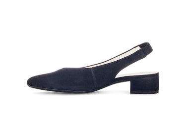 Escarpins à bride arrière bleu marine en Nubuck