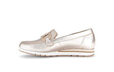 Mocassins dorés en cuir lisse