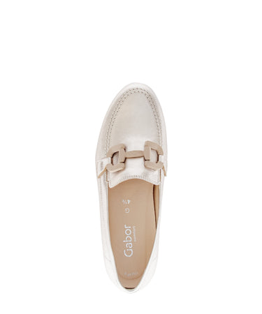 Mocassins dorés en cuir lisse