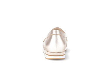 Mocassins dorés en cuir lisse