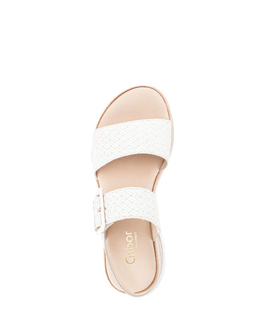 Sandales blanches en cuir lisse