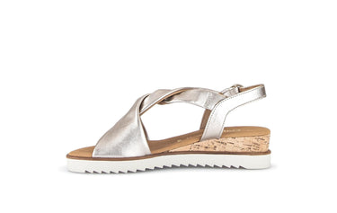 Sandales dorées en cuir