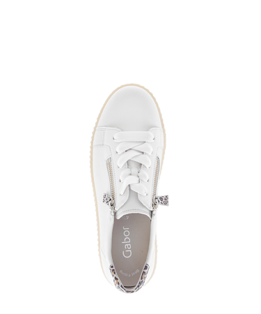 Baskets blanches en cuir lisse