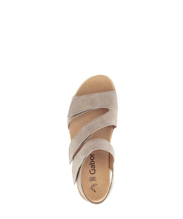 Sandales beiges en nubuck irisé (semelle amovible)
