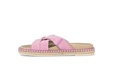 Mules roses en nubuck