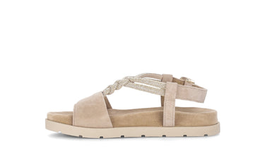 Sandales beiges en velours