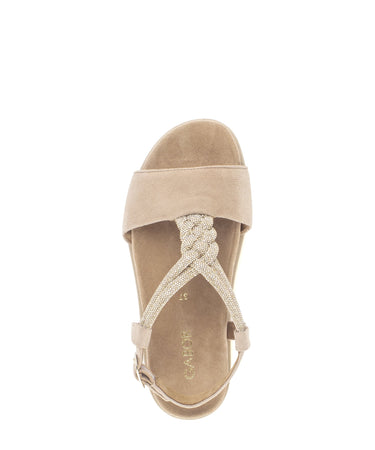 Sandales beiges en velours