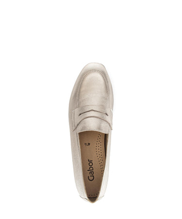 Mocassins dorés en cuir