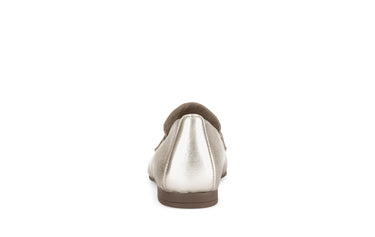 Mocassins dorés en cuir